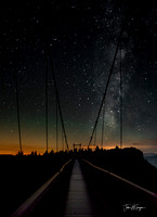 Milky Way From Mile High Swinging Bridge Grandfather Mountain