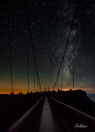 Milky Way From Mile High Swinging Bridge Grandfather Mountain